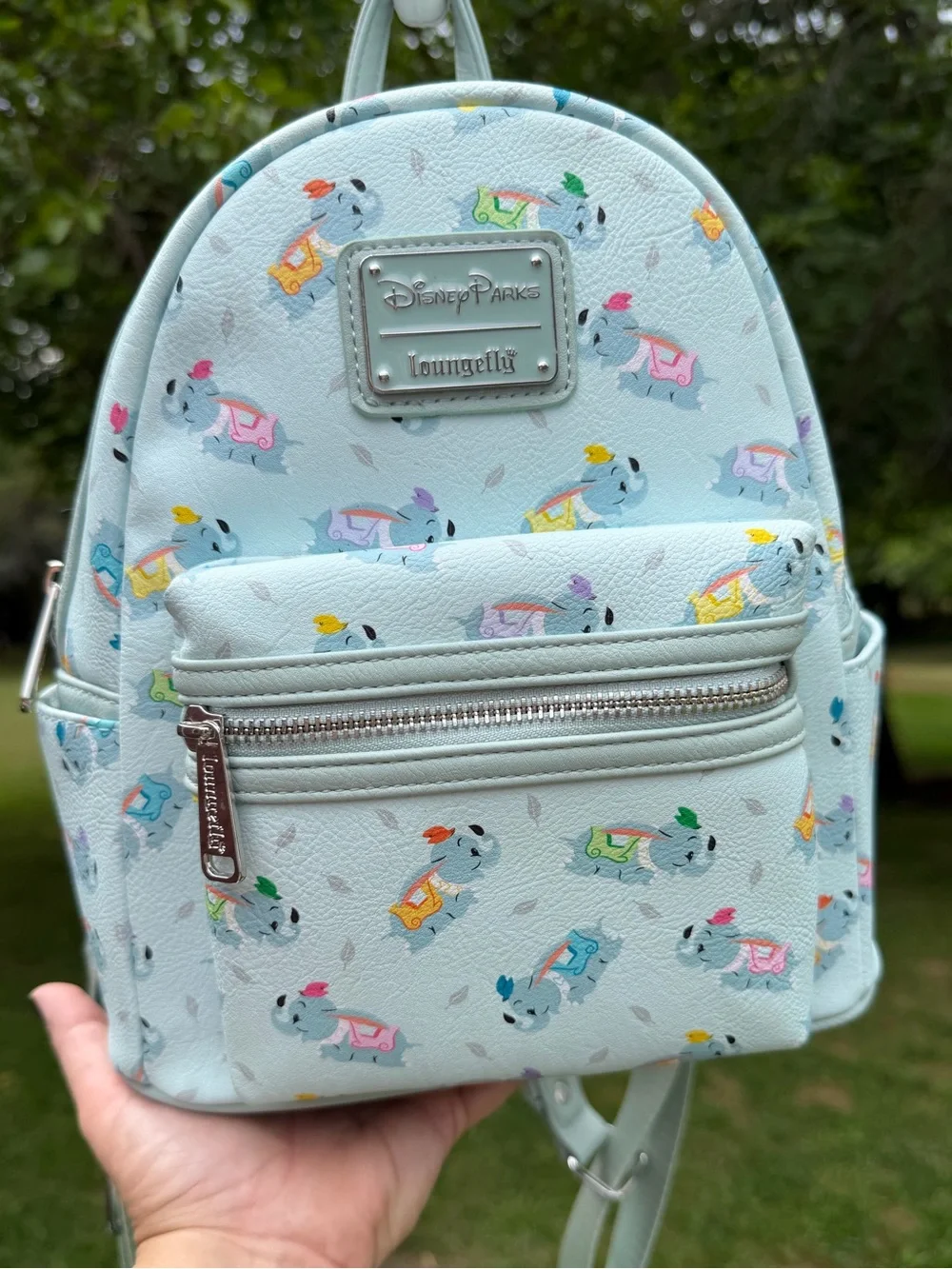 Disney Parks Loungefly Dumbo Hard Tag Mini Backpack Blue Preowned